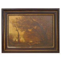 Souvenir de Mortefontaine Landscape Painting, Victorian, Hand-Painted