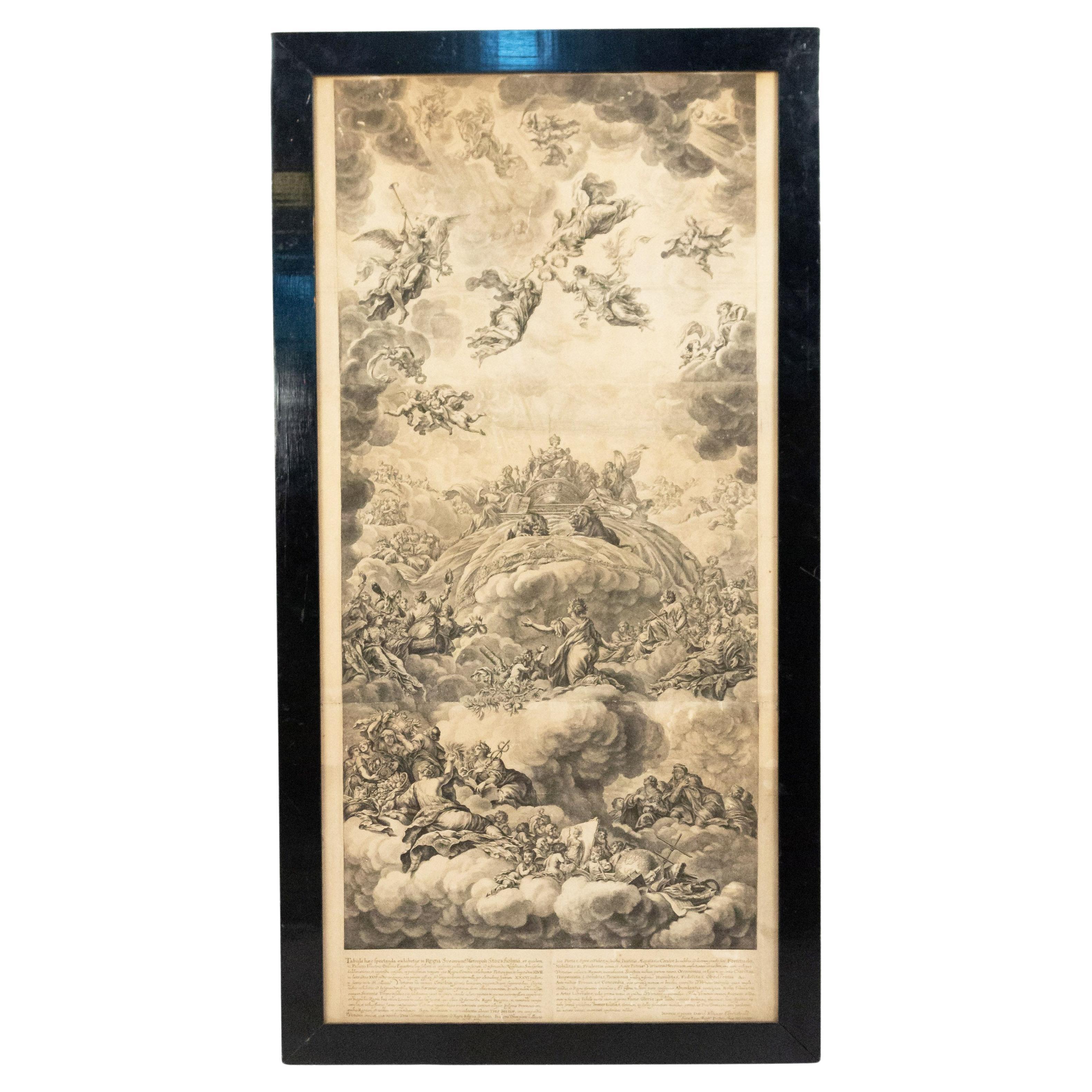 Framed 20th Century Italian Renaissance Lithograph of Angels