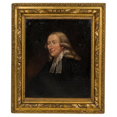 English Georgian Oil Portrait Painting, Gilt Frame, 18th Century Man