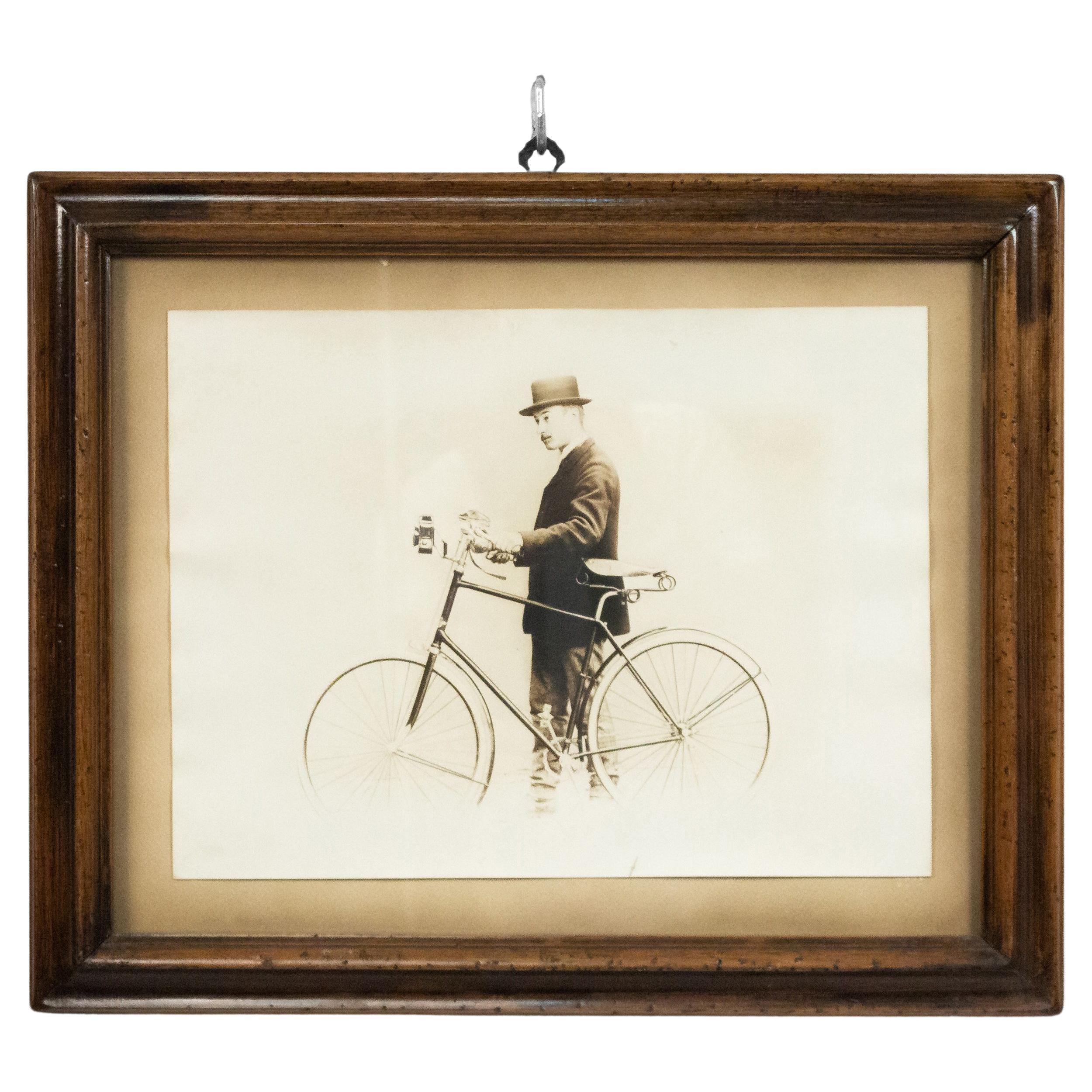 English Country Man and Bicycle Portrait