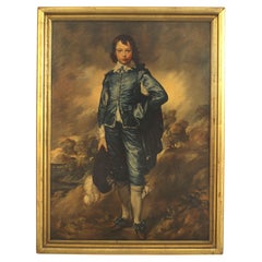 Copy of Gainsborough's Blue Boy Painting, Georgian Style, 20th Century