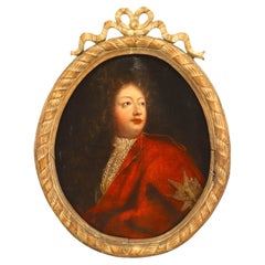 English Georgian Man in Red Coat Portrait