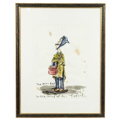 Mrs. Tependris: The Poor Look, Gouache on Paper, Signed, 1990