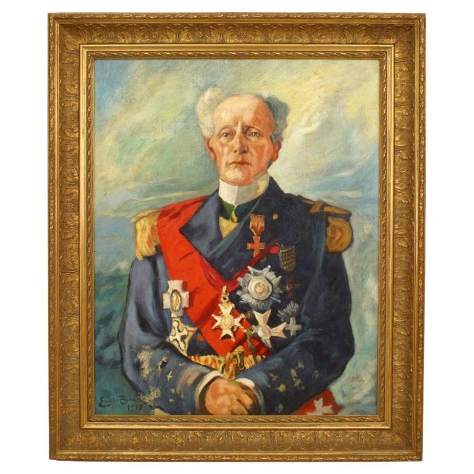 Handgemaltes Biedermeier-Admiralporträt, Ende des 20. Jahrhunderts im Angebot