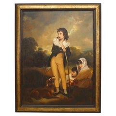 Hand-Painted Georgian Style Portrait of Children, Late 20th Century