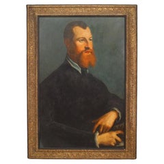 Porträt eines Herrn, handgemalt im Biedermeier-Stil, Ende des 20. Jahrhunderts