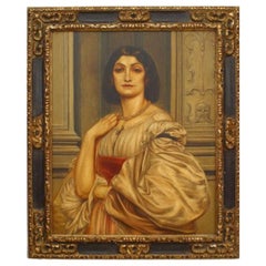 Portrait d'une dame romaine, peint à la main dans le style victorien, fin du XXe siècle