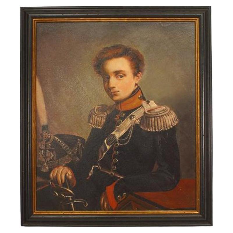 Cavalry Portrait of Michail Pavlovic, Baltic Style, Late 20th Century For Sale