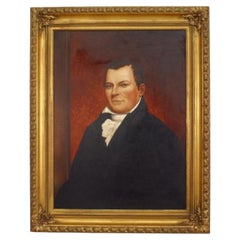 Retrato pintado a mano de un hombre de mejillas sonrosadas, finales del siglo XX