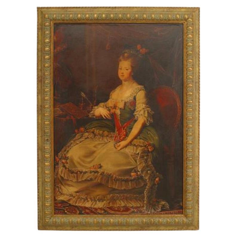 Russian Portrait of Royal Marija Federova, Baltic Style, 20th Century
