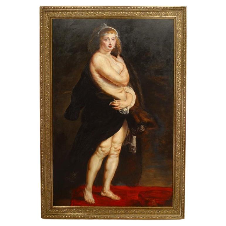The Furlet Semi Nude Portrait, Hand-Painted Oak, Late 20th Century For Sale
