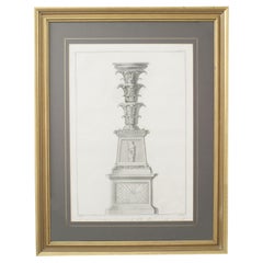 19th Century Italian Neo-Classic Architecture Engraving on Paper