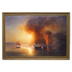 Capture of Fort Saint-Jean D'Ullioa Seascape Painting Copy, 48x67\
