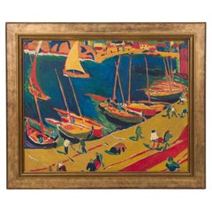 Copy of Port of Collioure Painting, Hand-Painted, Late 19th Century