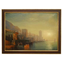 Hand-Painted Victorian Seascape from Late 20th Century, Rhodes