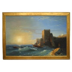Hand-Painted Art Deco: Entrance to the Bosphorus Seascape