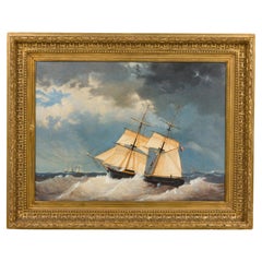 Stormy Sky Tall Ship Seascape