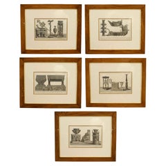 Lámina de objetos militares neoclásicos italianos, enmarcada, 45 x 55 cm