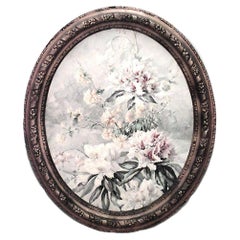 Nature morte florale à l'aquarelle de style victorien, fin du XIXe siècle