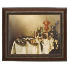Still Life with Gilt Goblet Painting, Antique, 28x38 Inches