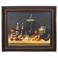 Dutch Flemish Still Life Painting, Hand-Painted, Late 20th Century
