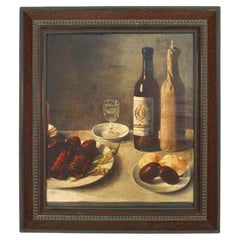 Dutch Flemish Style Still Life Painting, Hand-Painted, 20th Century