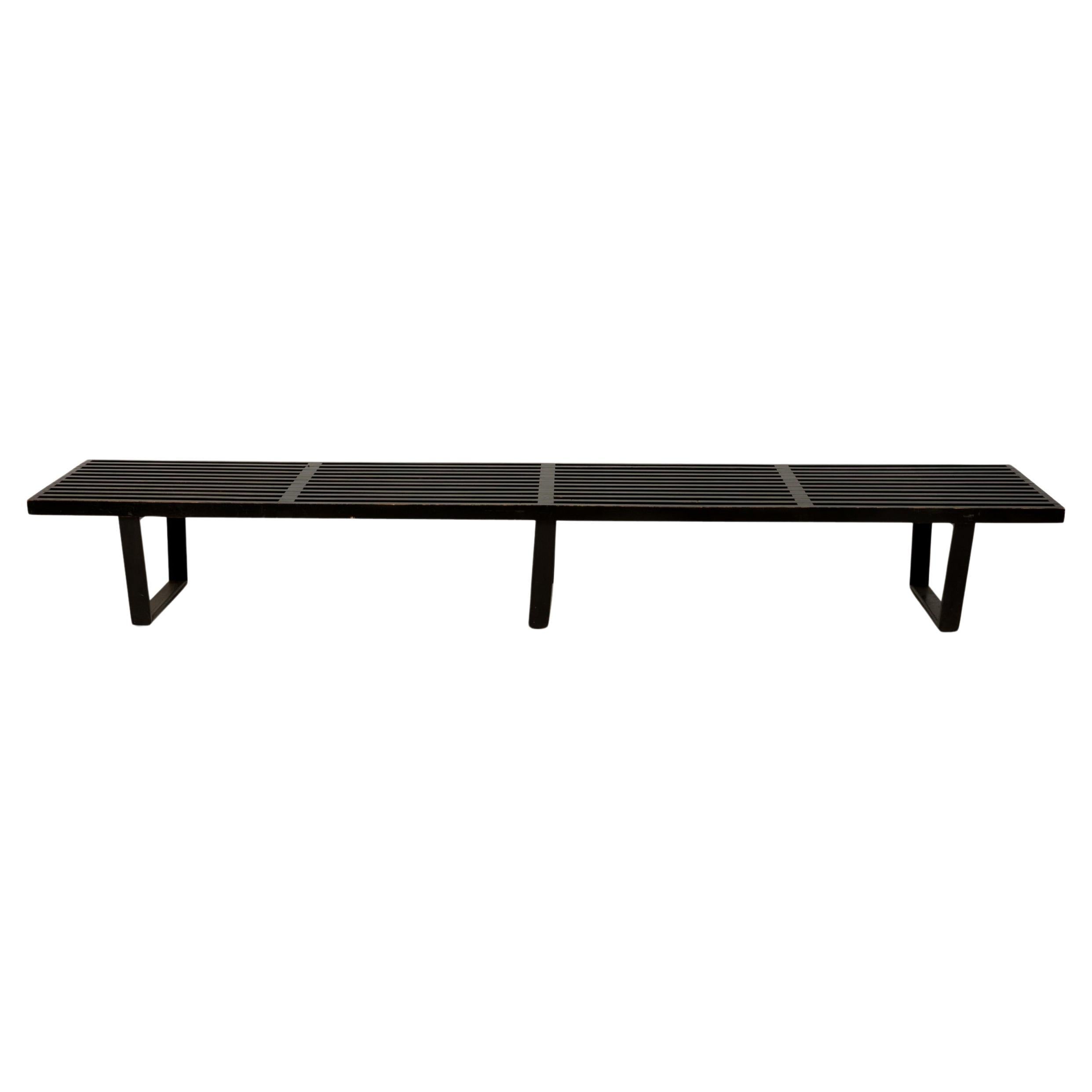 George Nelson for Herman Miller Black Finished Wooden Platform Slat Bench