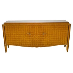 Importante Credenza Francesa de Parquet y Nácar, Jules Leleu