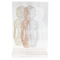 Eva Petric Sculptural Artwork, Mixed Media, Etched Acrylic, Circa 2020