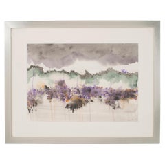 Abstract Contemporary Watercolor Painting, Modern Style, Framed
