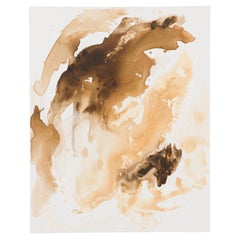 Contemporary Abstract Acrylic Painting, Brown Wash on Canvas, 30x24"