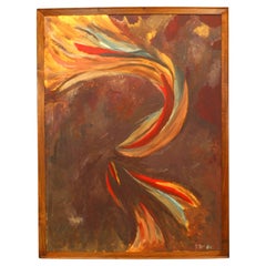 American Multicolored Flame Abstract Painting