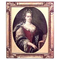 18th Century Oil Portrait of French Louis XVI in Gilt Frame