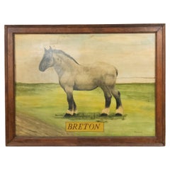 Dipinto bretone raffigurante un cavallo da campagna americano del XX secolo, olio su tela