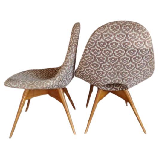 Pair of Armchairs in Beige Fabric, Denmark, 1960 For Sale