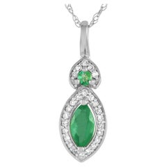 LB Exclusive 14K White Gold 0.07ct Diamond Pendant Necklace PD4-16299WEM