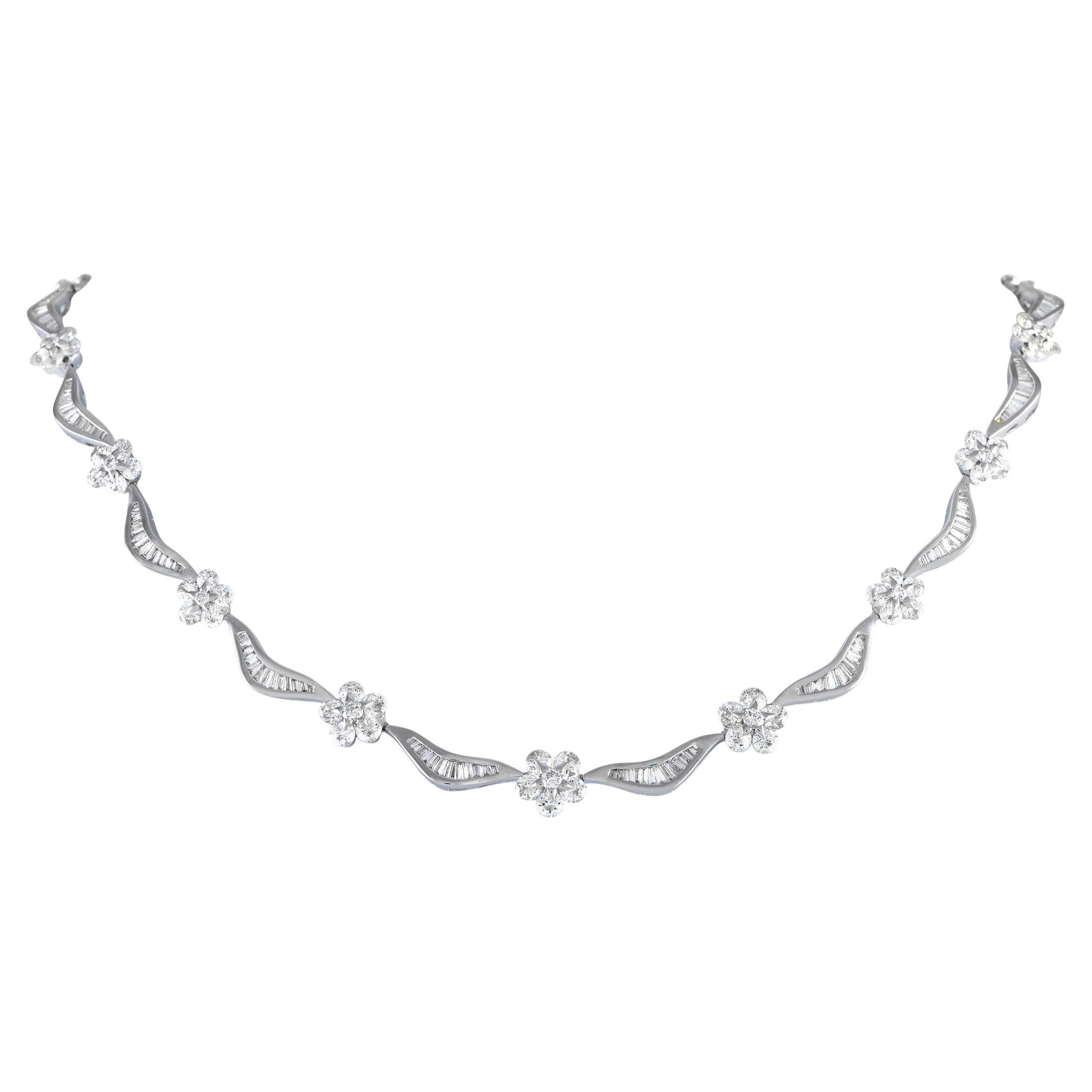LB Exclusive 18K White Gold 18.80ct Diamond Necklace NK01081