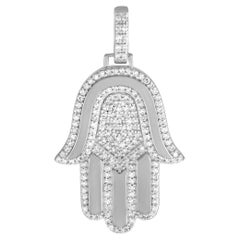 LB Exclusive 14K White Gold 0.50ct Diamond Hamsa Pendant PN15102