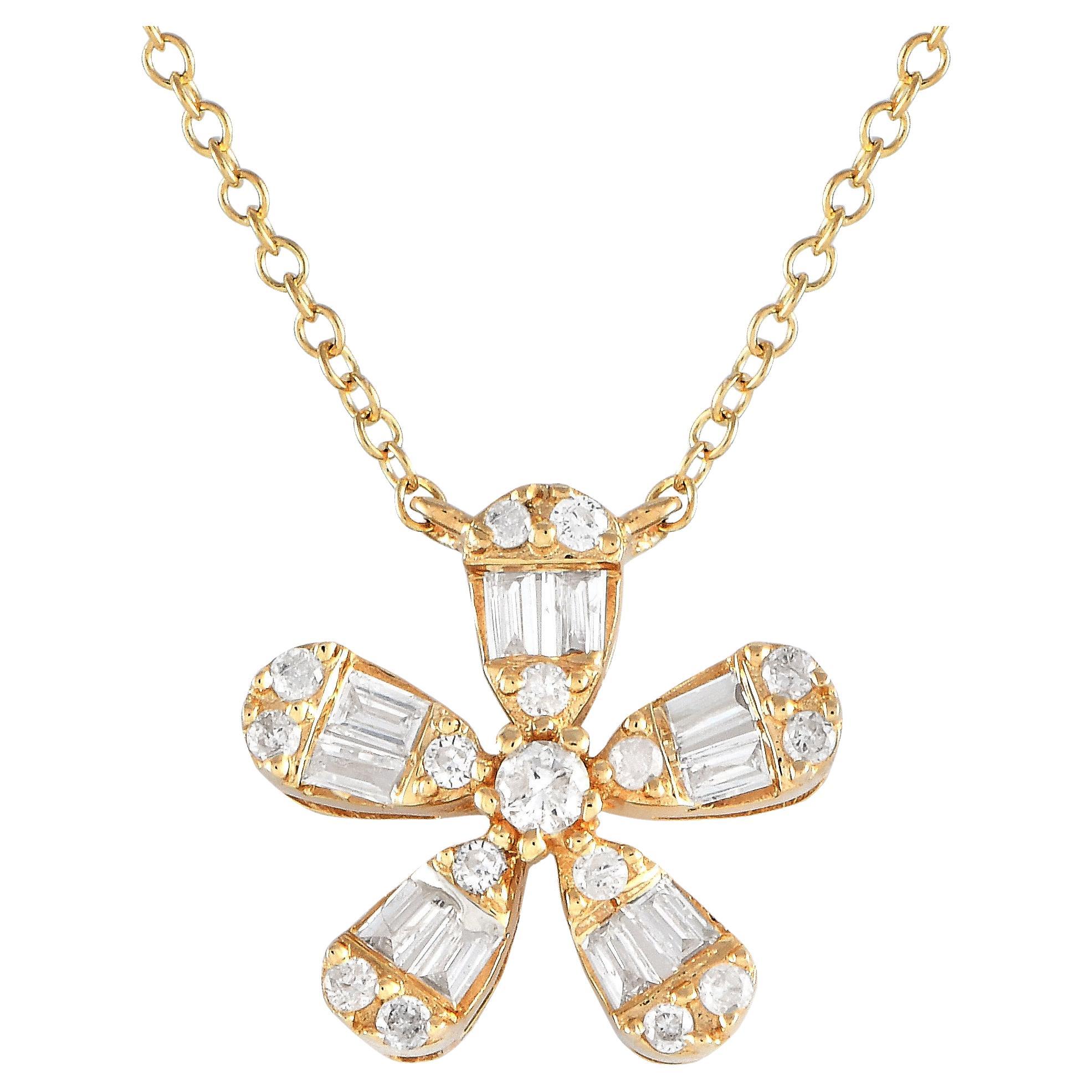 LB Exclusive Collar Flor Diamante Oro Amarillo 14K 0,23ct PN14995