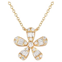 LB Exclusive Collar Flor Diamante Oro Amarillo 14K 0,23ct PN14995