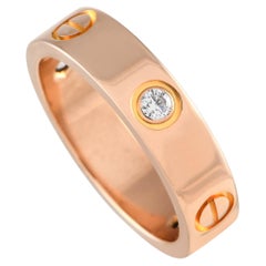 Vintage Cartier LOVE 18K Rose Gold 3 Diamond Ring