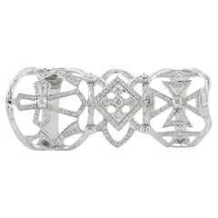 Fancy Diamond knuckle Ring Made In 18k White Gold