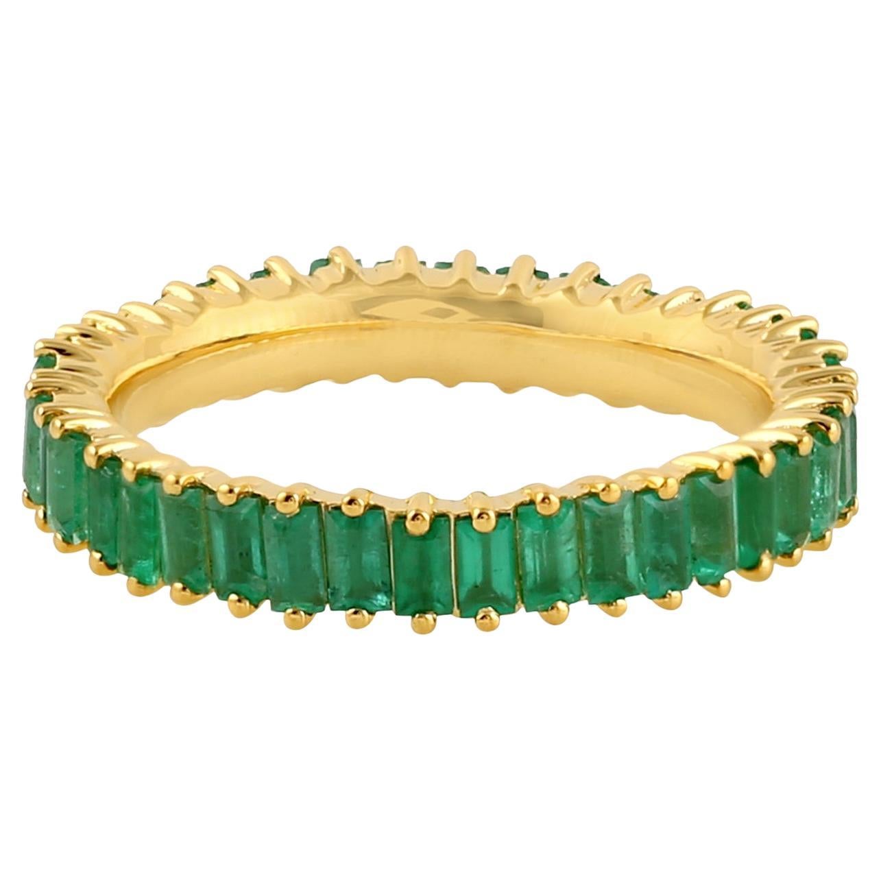 Emerald Eternity Band Ring Made In 18k Yellow Gold