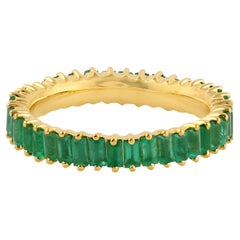 Emerald Eternity Band Ring Made In 18k Yellow Gold