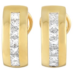 Tiffany & Co. 18K Yellow Gold 1.40ct Diamond Hoop Earrings