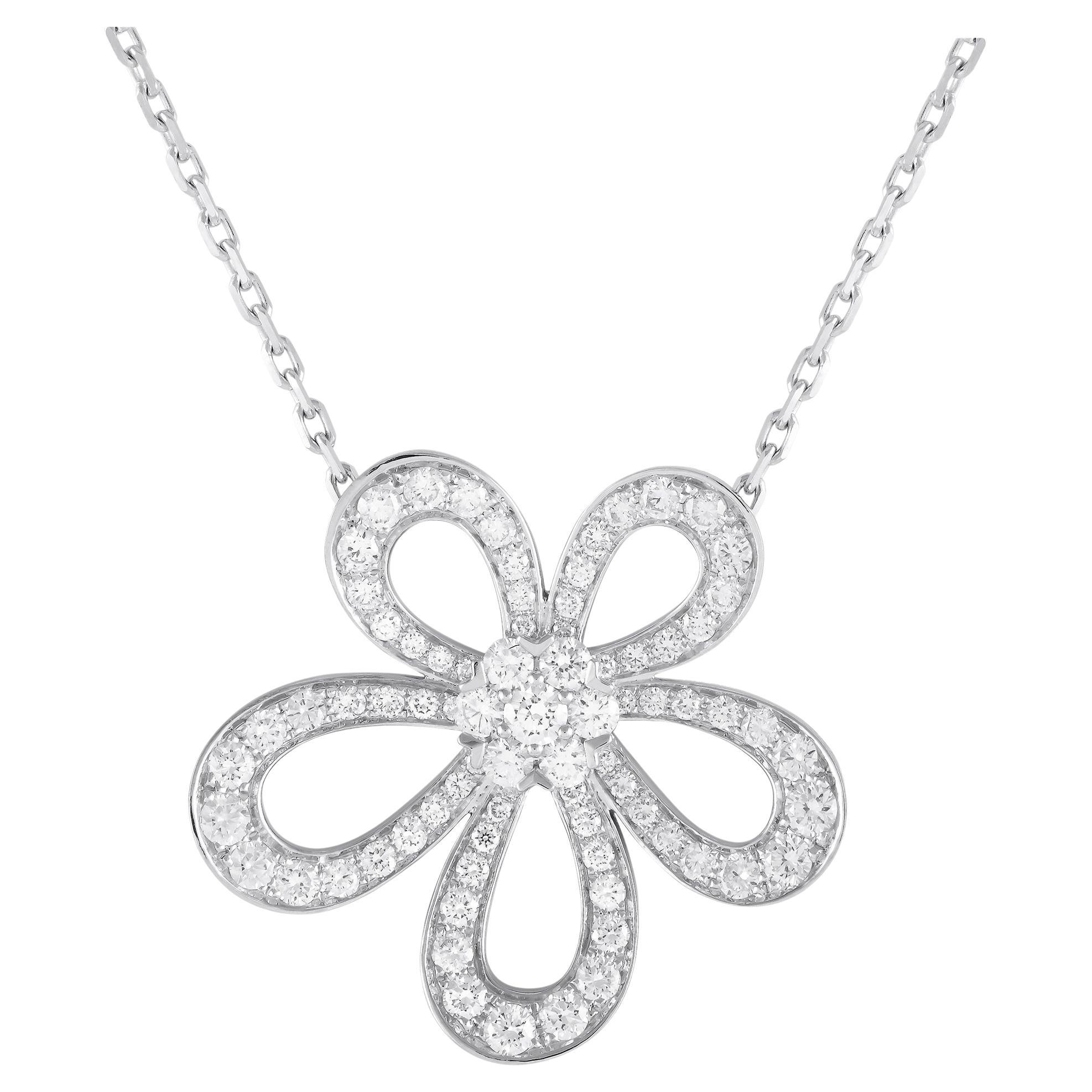 Van Cleef & Arpels Van Cleef & Arpels 18K White Gold 2.37ct Diamond Necklace For Sale