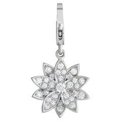 Van Cleef & Arpels Lotus 18K White Gold 0.46ct Diamond Flower Charm