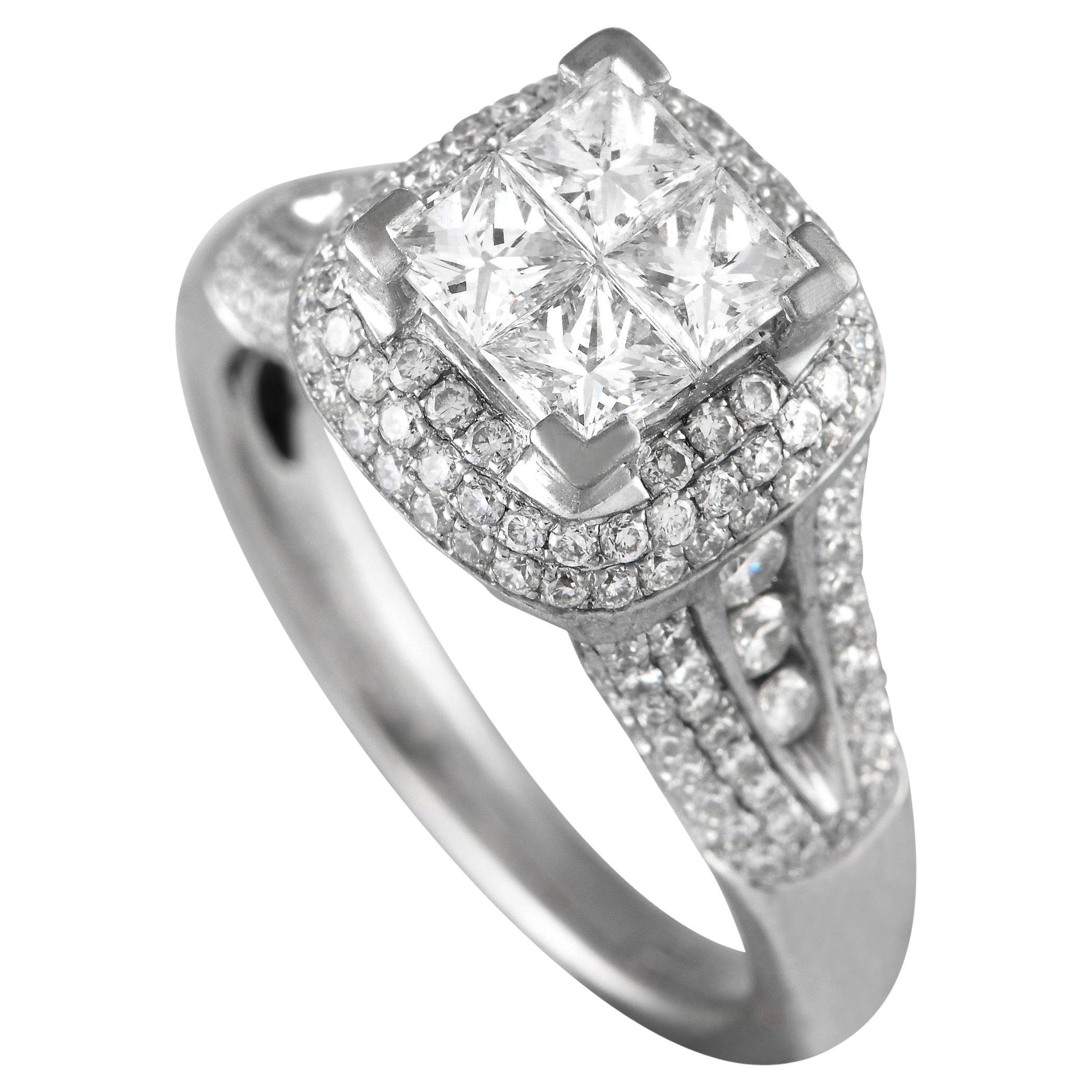 Gregg Ruth 18K White Gold 1.85ct Diamond Ring For Sale