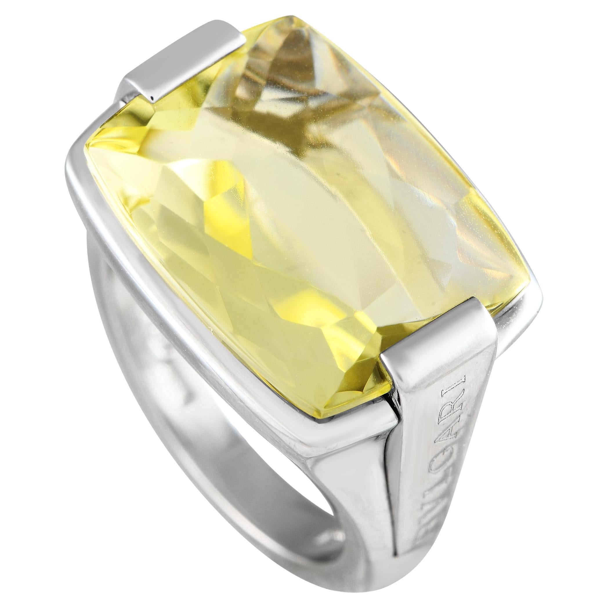 Bvlgari Allegra 18K White Gold Lemon Citrine Ring For Sale