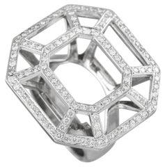 Tiffany & Co. Paloma Picasso, bague géométrique en or blanc 18 carats avec diamants de 1,25 carat